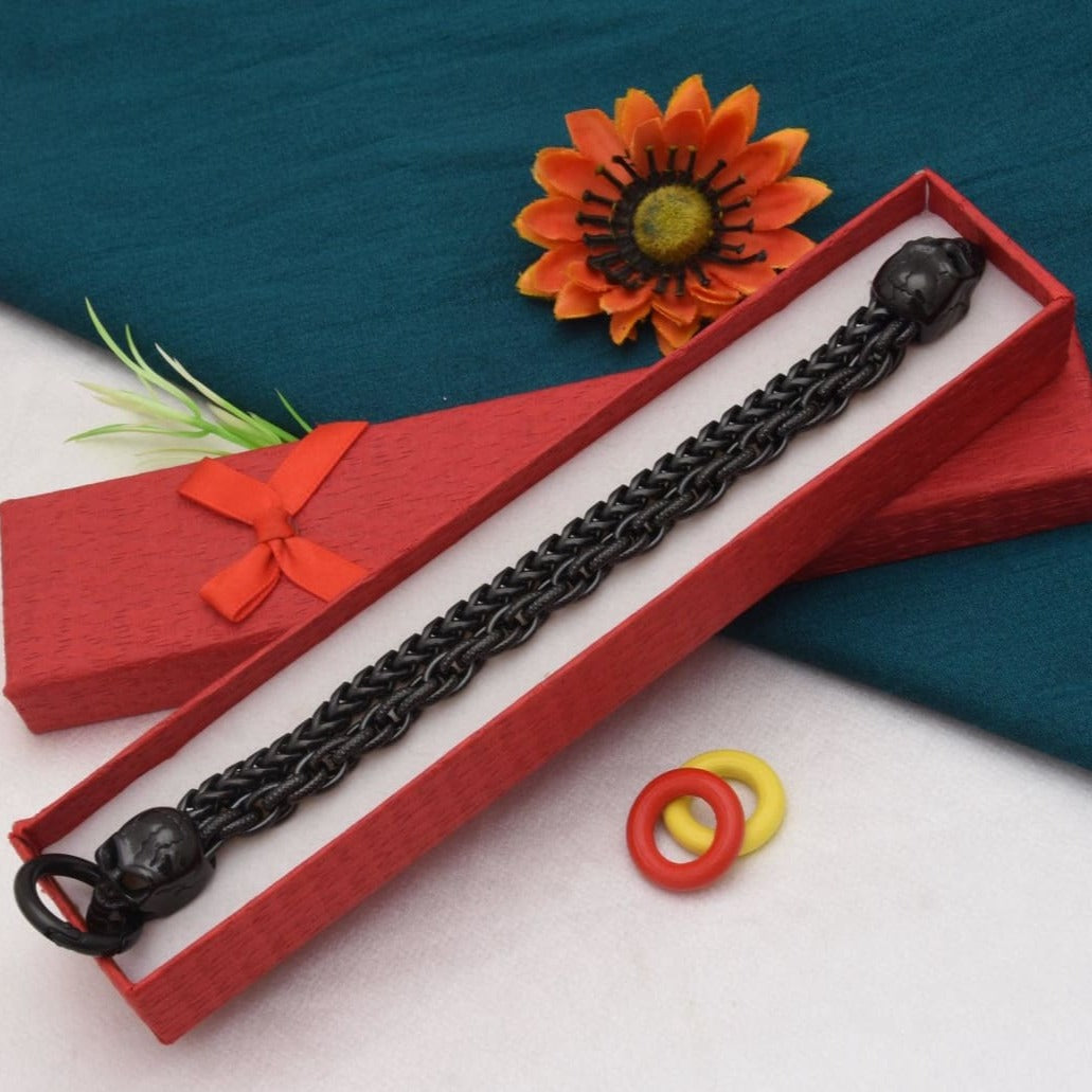 Skull Classic Design Superior Quality Black Color Bracelet For Men - Style C216