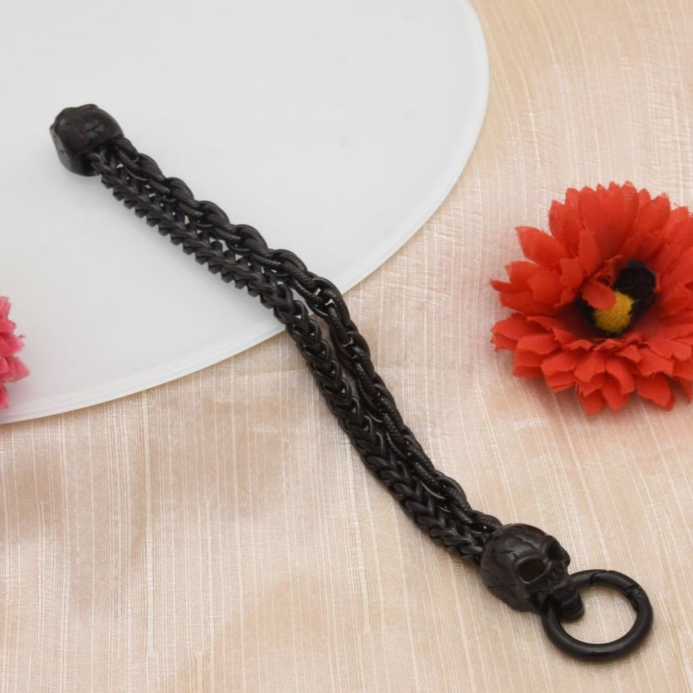 Skull Classic Design Superior Quality Black Color Bracelet For Men - Style C216