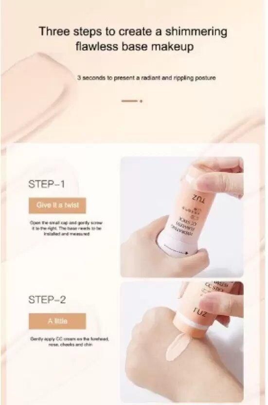 Cream Stick With Soft Puff Hydrating Flawless Full Coverage Foundation - AmazingBaba