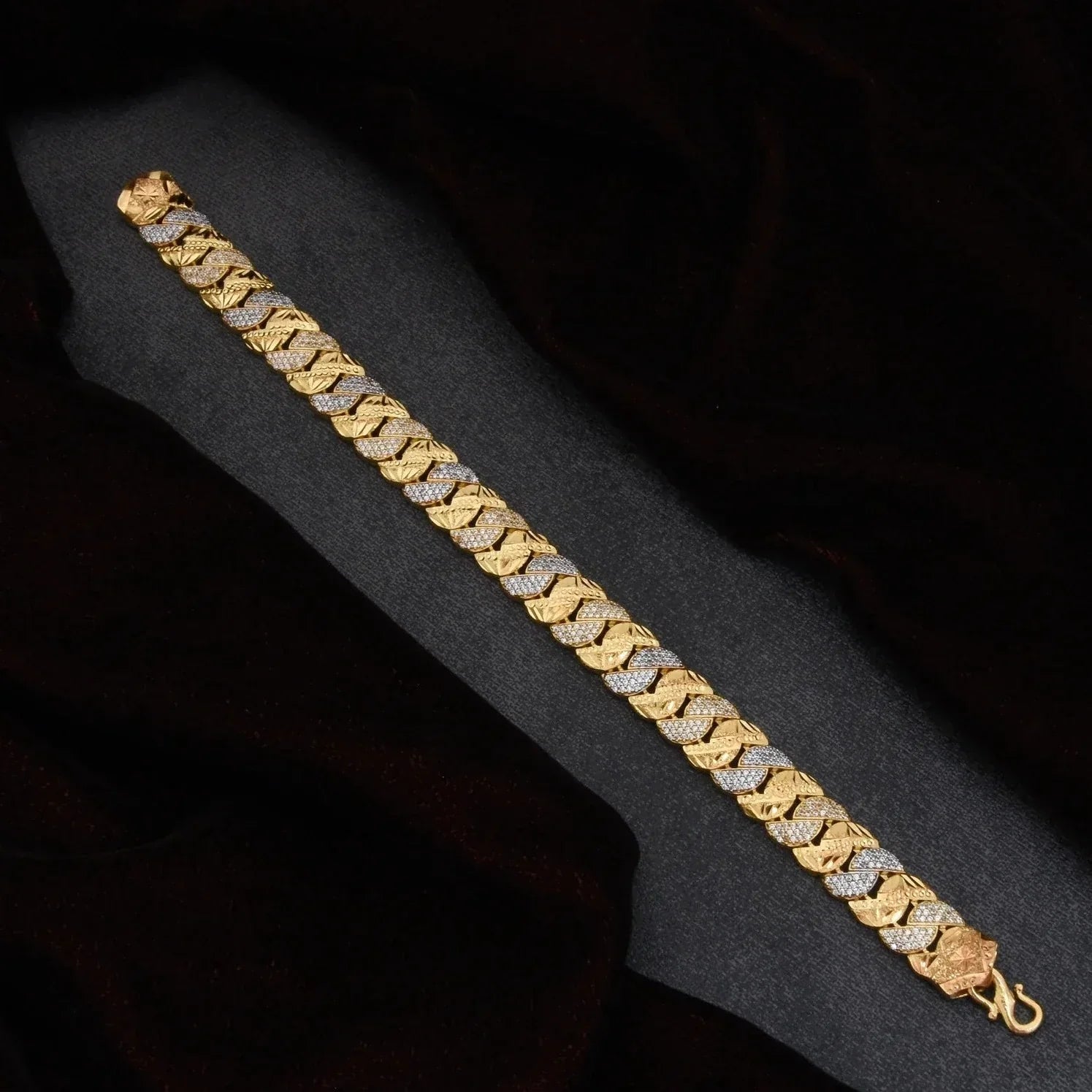 1 Gram Gold Plated with Diamond Glamorous Bracelet - Style C522 - AmazingBaba
