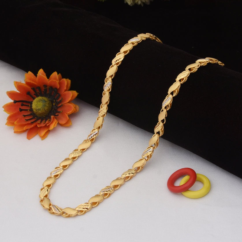 1 Gram Gold Plated Kohli Classic Design Superior Quality Chain for Men - Style C922 - AmazingBaba