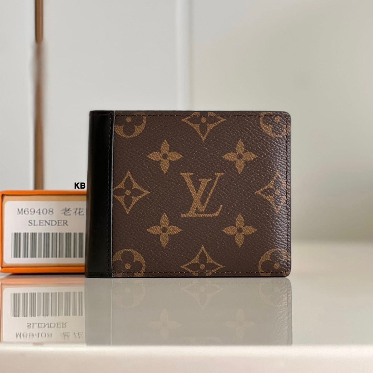 BROWN MONOGRAM BLACK STRIPE WALLET - AmazingBaba