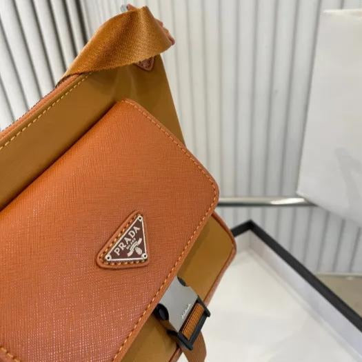 Re-Nylon and Saffiano leather Unisex shoulder bag