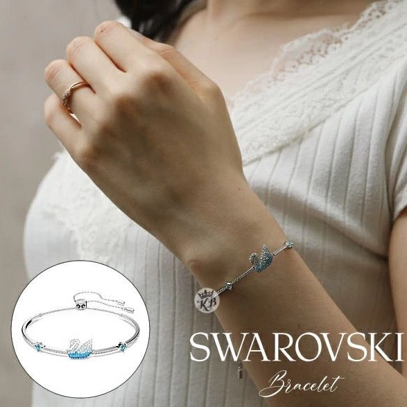 Iconic Swan Rhodium plated bracelet - AmazingBaba