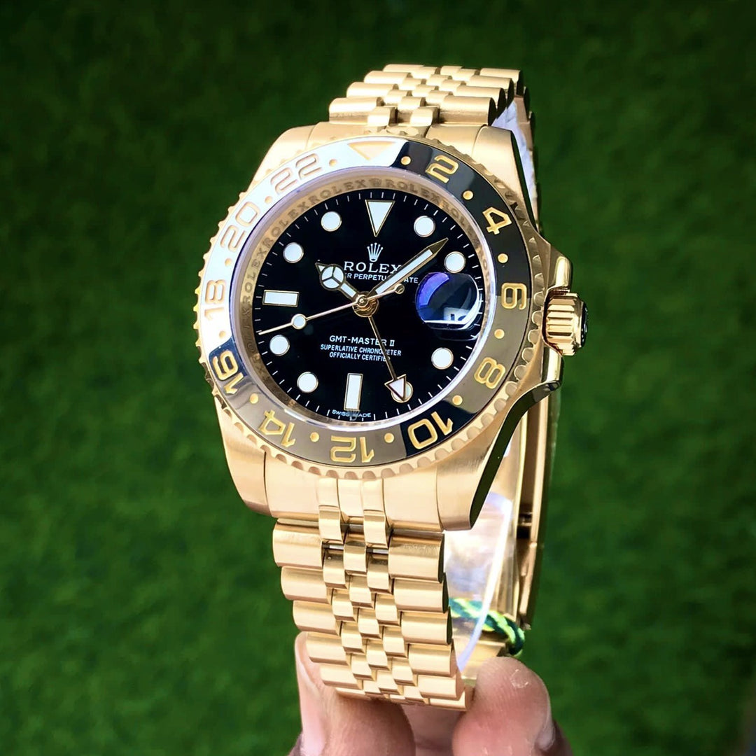 Luxury rlx GMT Mastar Yellow Gold Watch