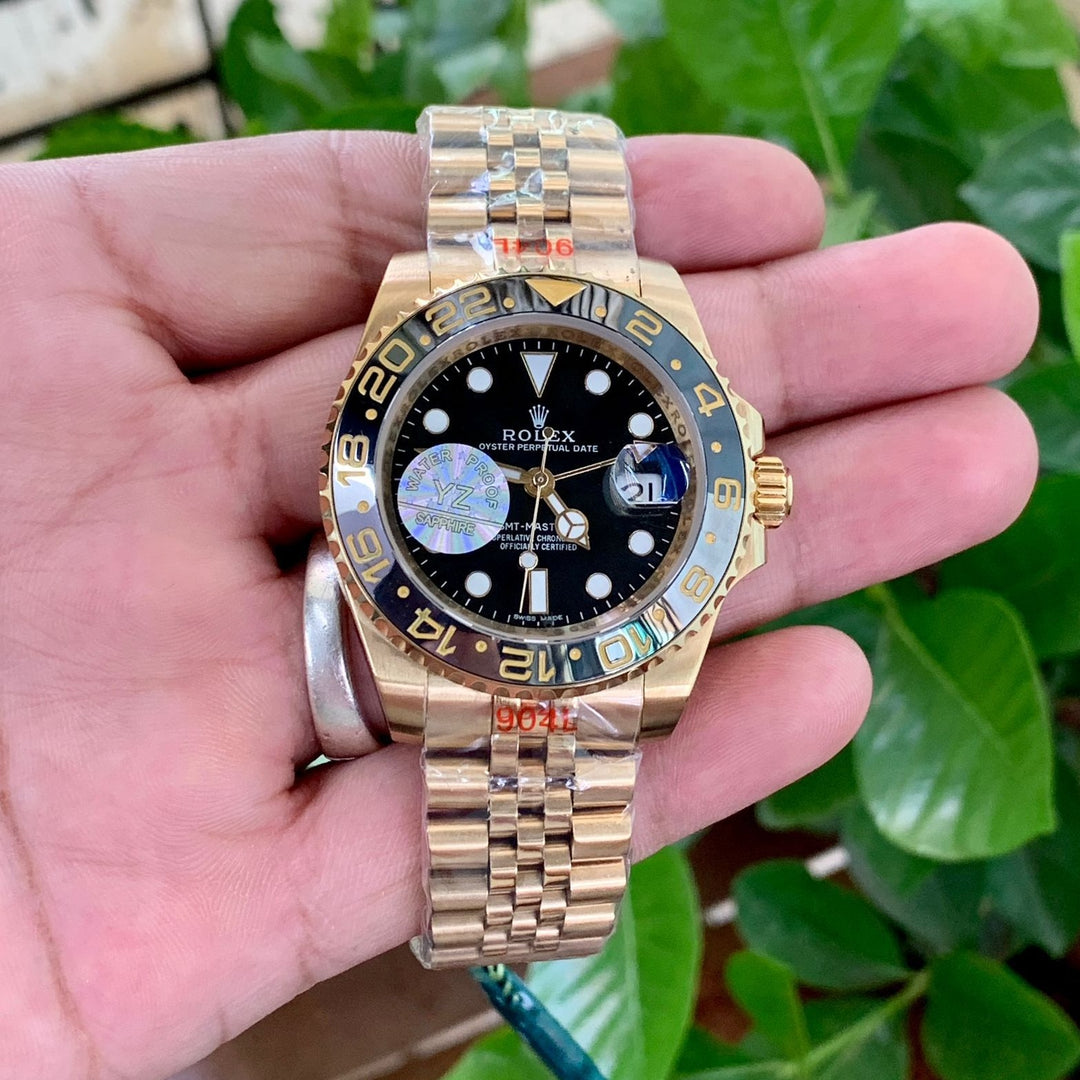 Luxury rlx GMT Mastar Yellow Gold Watch