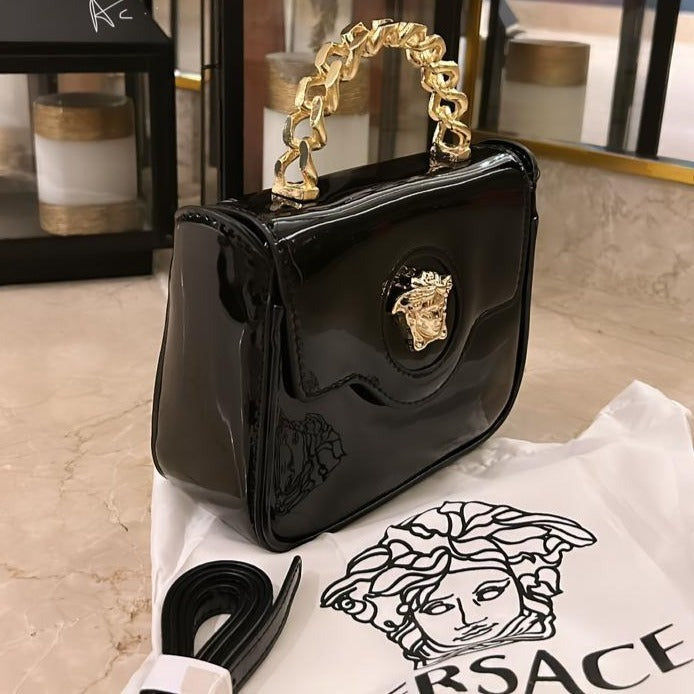 Patent Leather ‘LaMedusa’ small Patent  leather Bag - AmazingBaba
