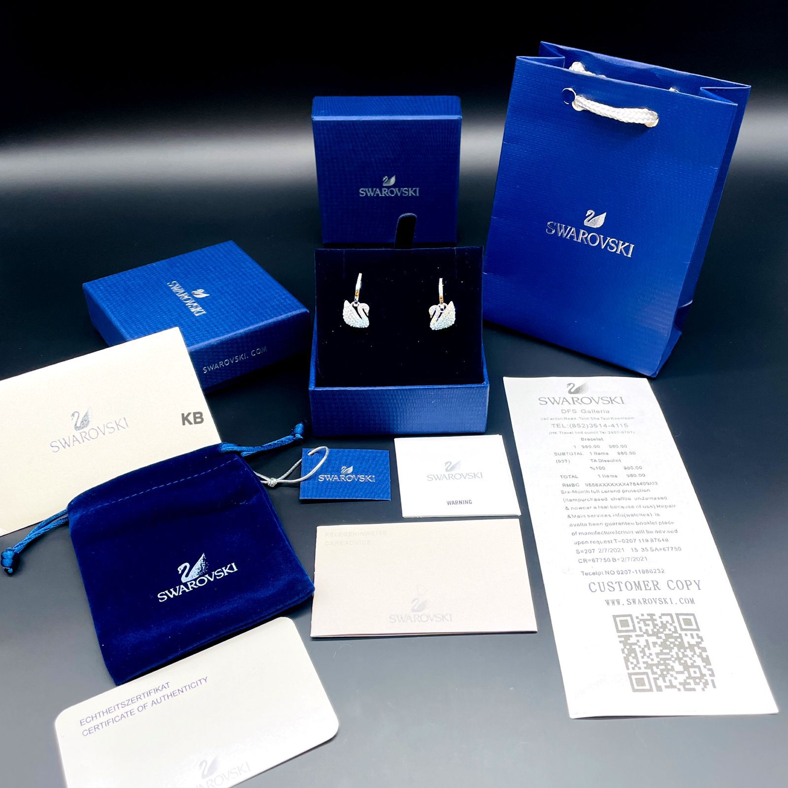 Swarovski Iconic Swan Pierced Earrings