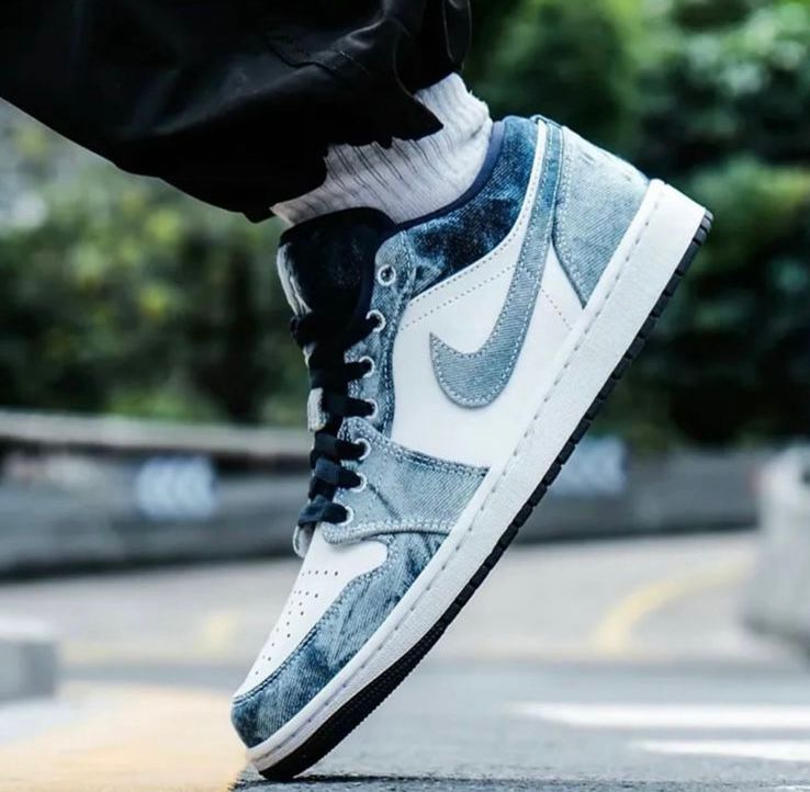 Nk Air Jordan 1 Low denim blue shoes