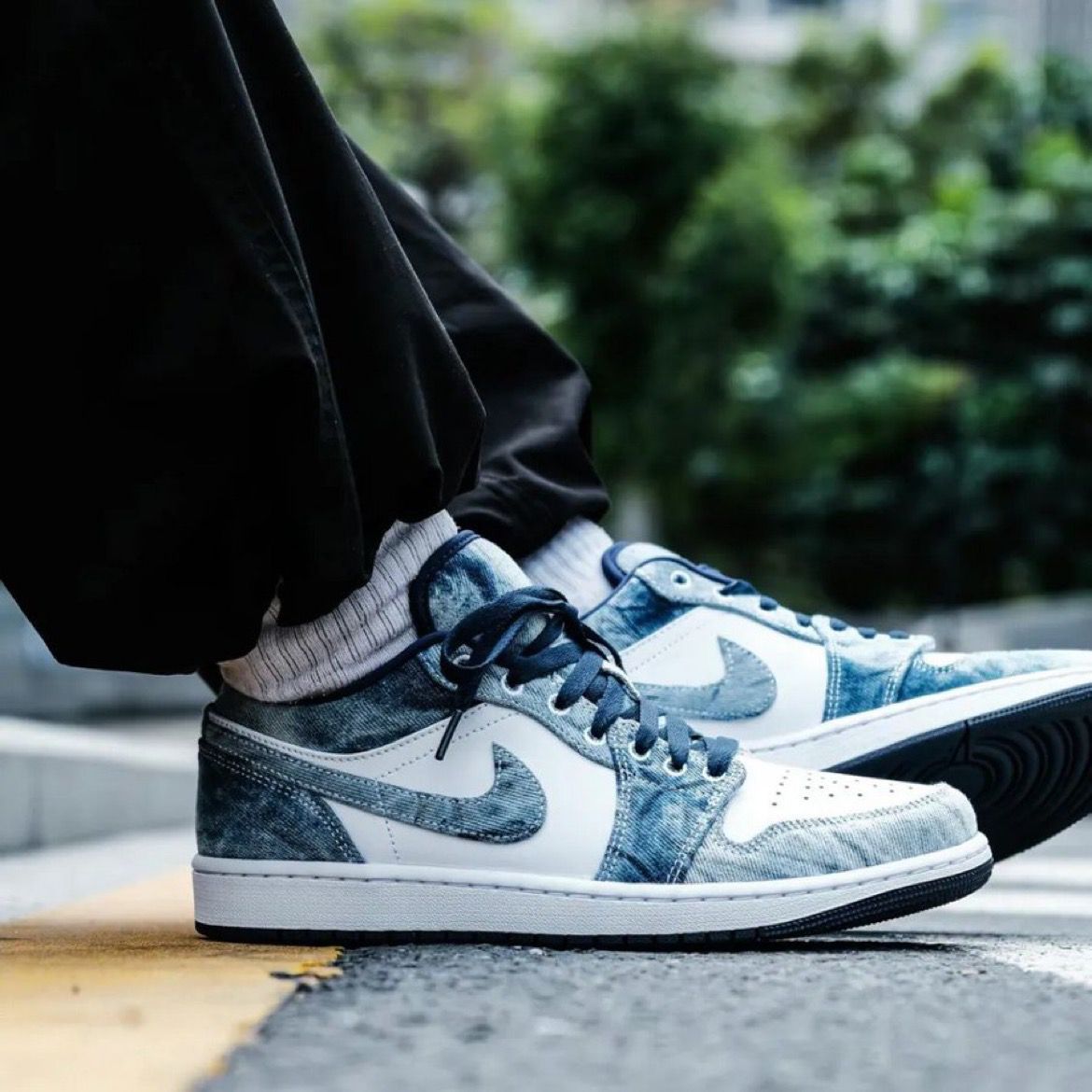 Nk Air Jordan 1 Low denim blue shoes