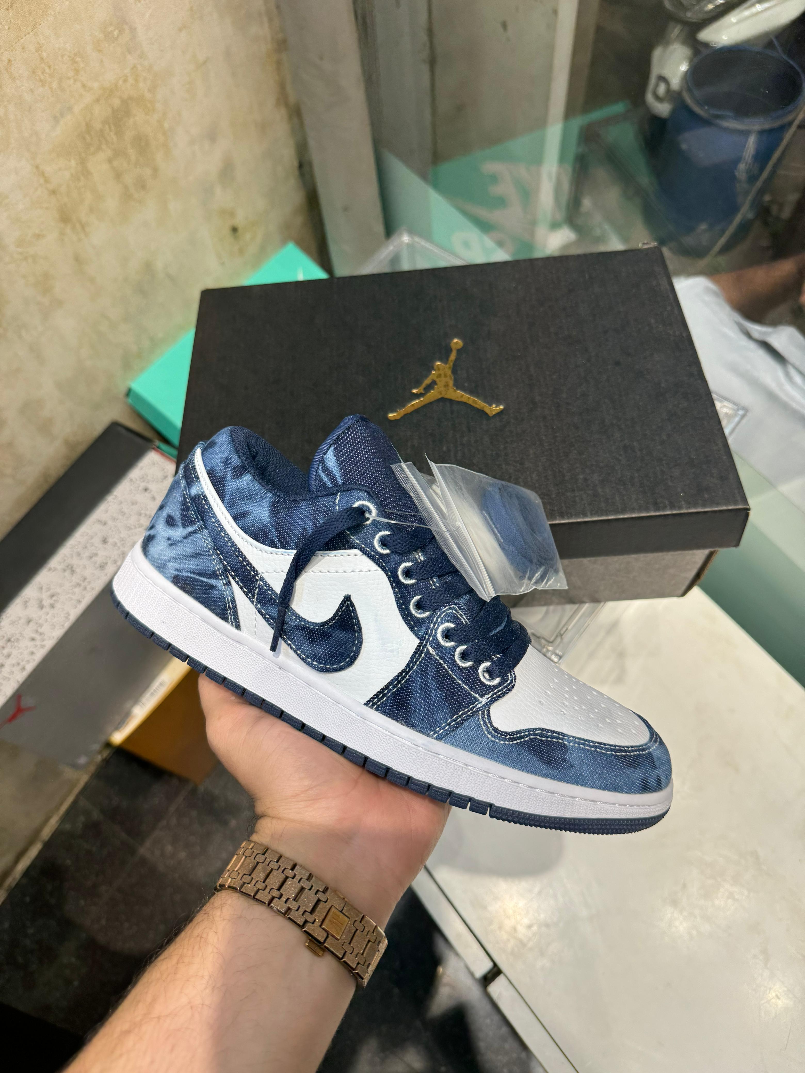 Nk Air Jordan 1 Low denim blue shoes