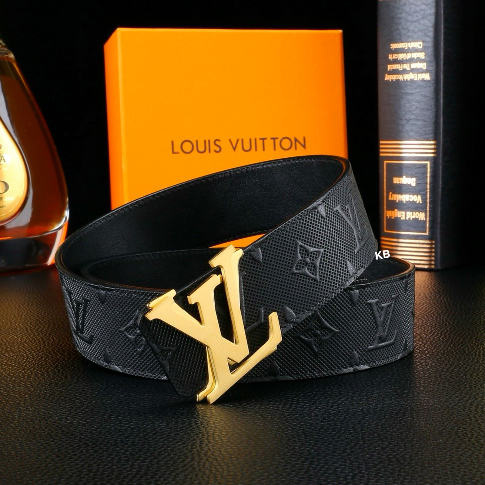 LOUIS VUITTON INITIALES ENGRAVED REVERSIBLE BELT