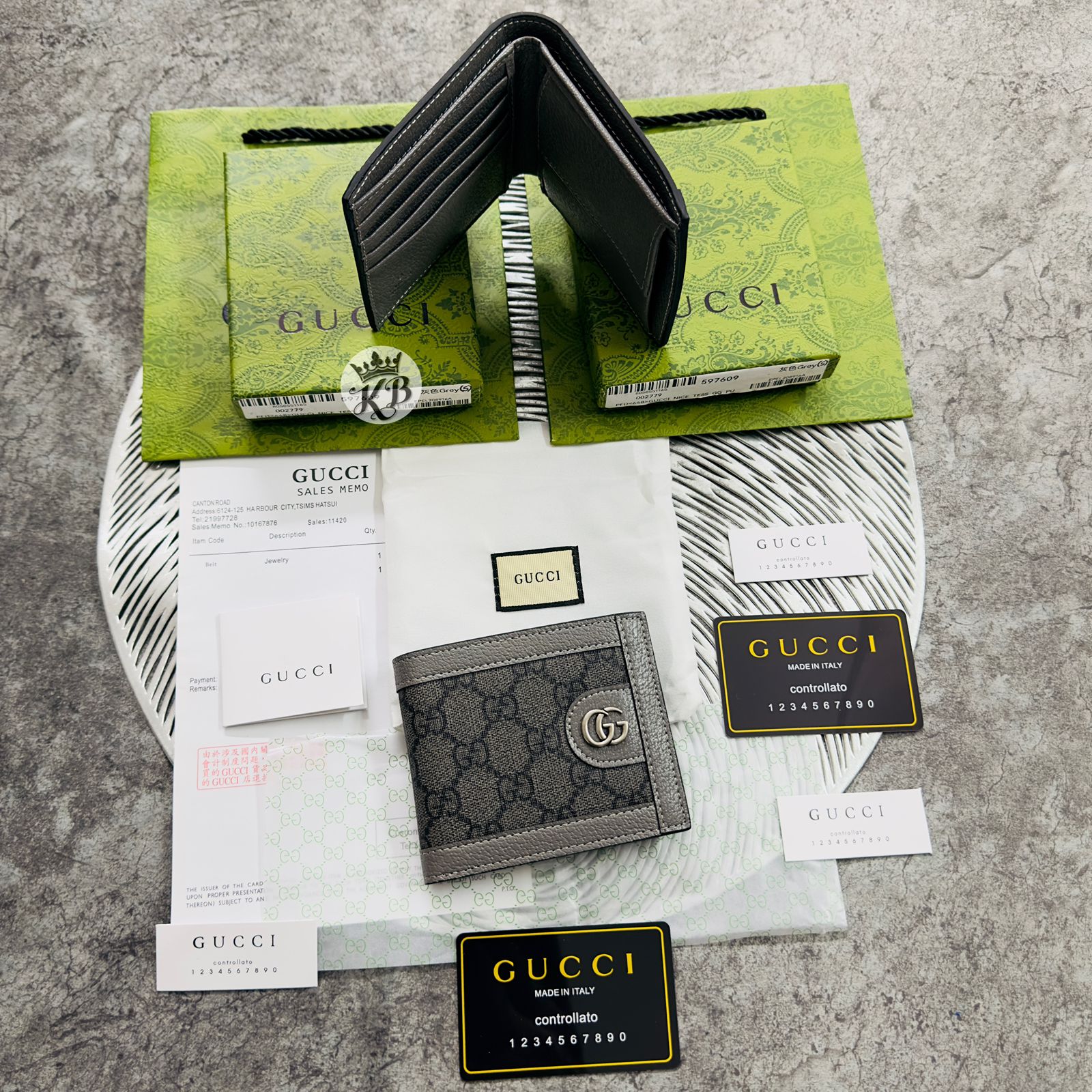 Luxury GG Grey Black Supreme Wallet