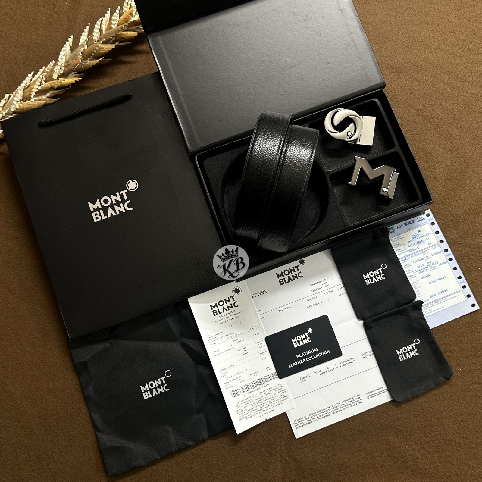 Mb double buckle set belt