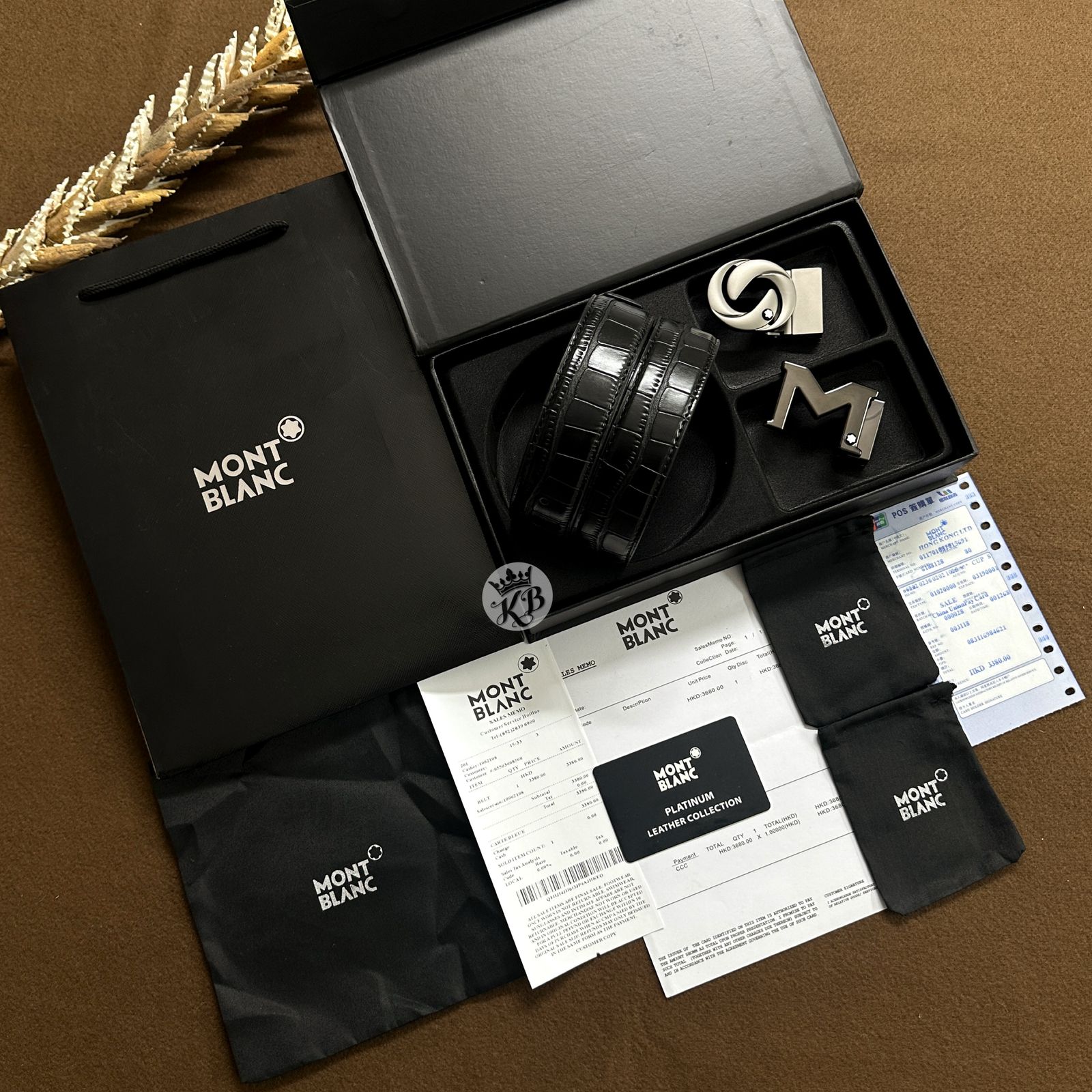 Mb double buckle set belt