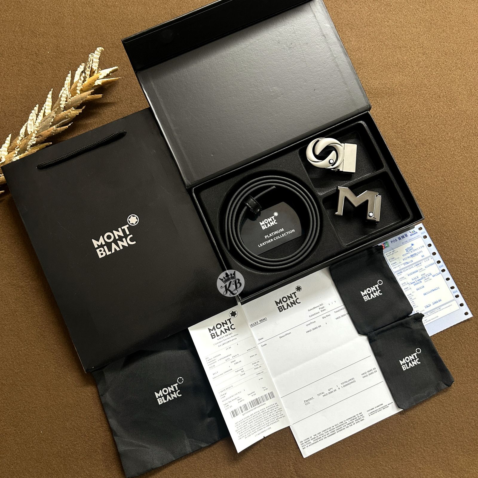 Mb double buckle set belt