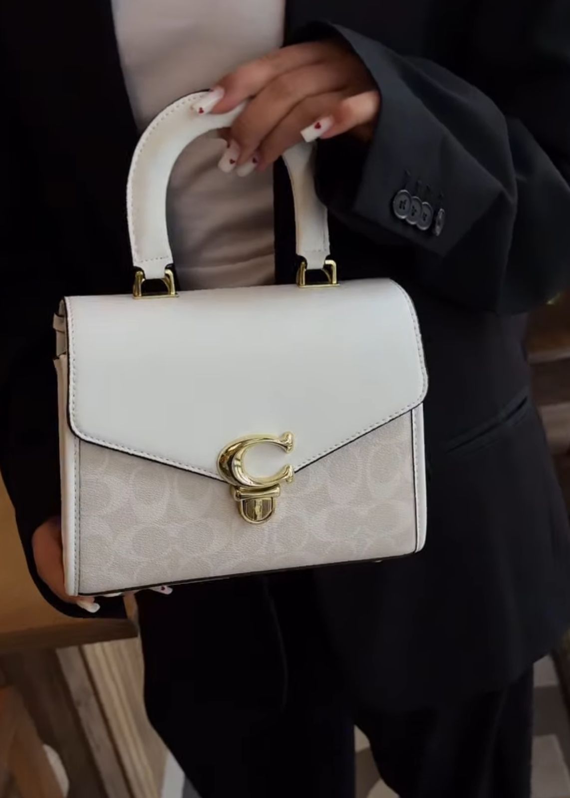 Top handle designer purse