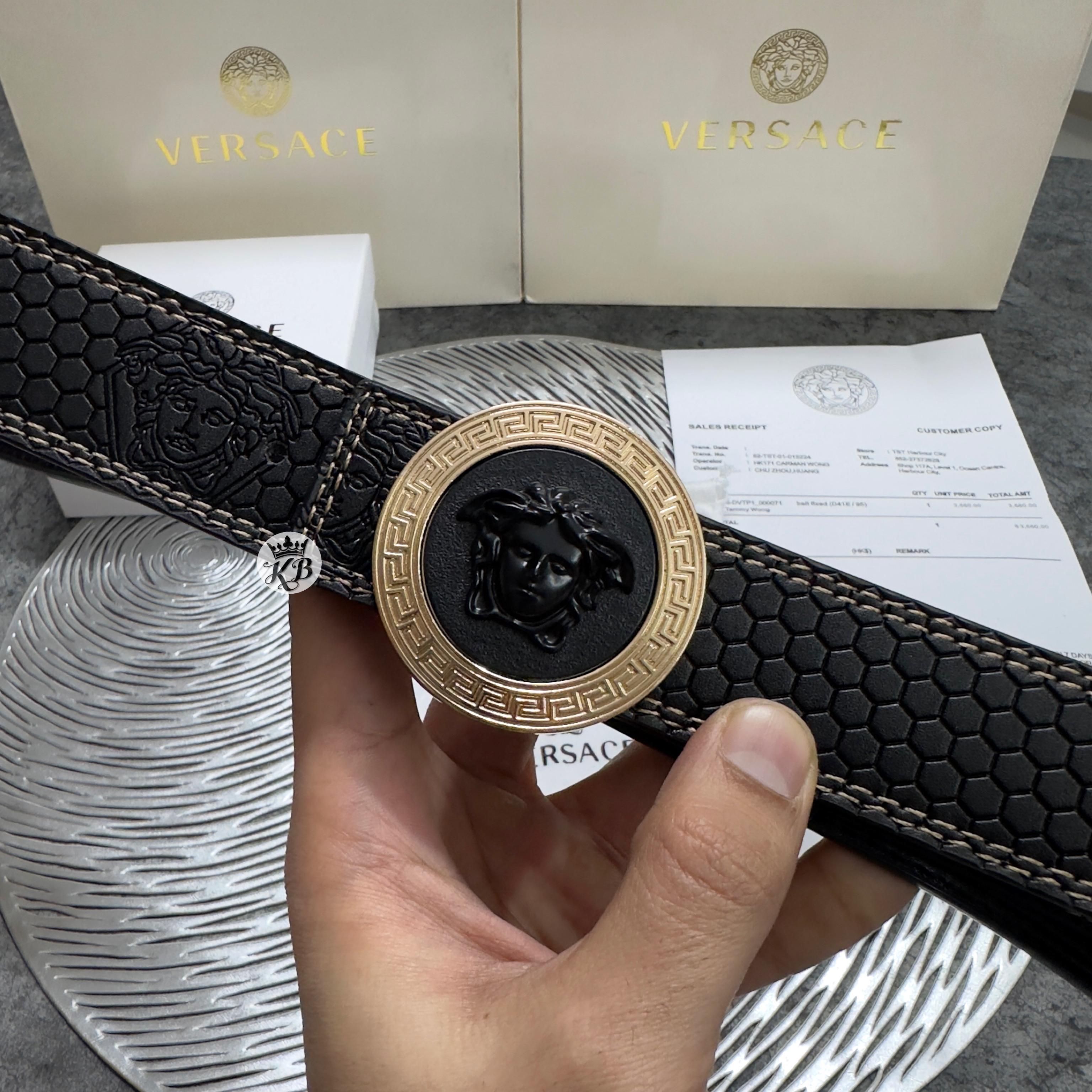 Medusa Hold black Buckle unisex belt