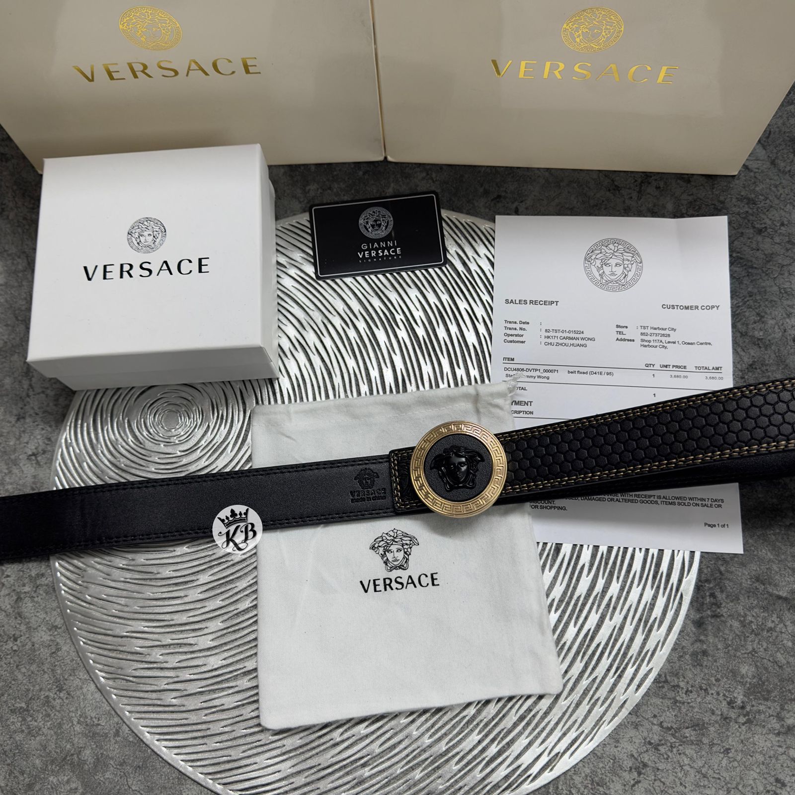 Medusa Hold black Buckle unisex belt