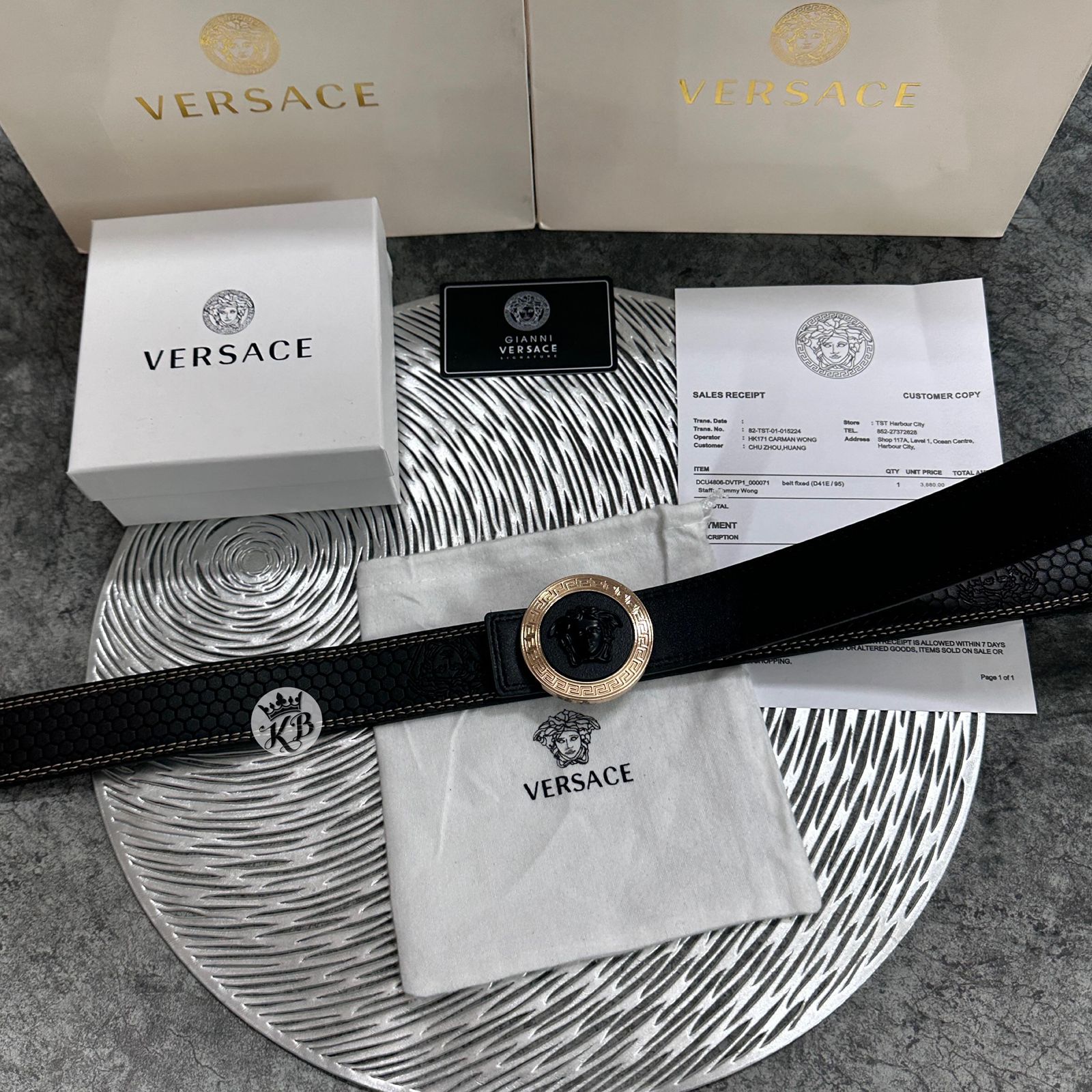 Medusa Hold black Buckle unisex belt