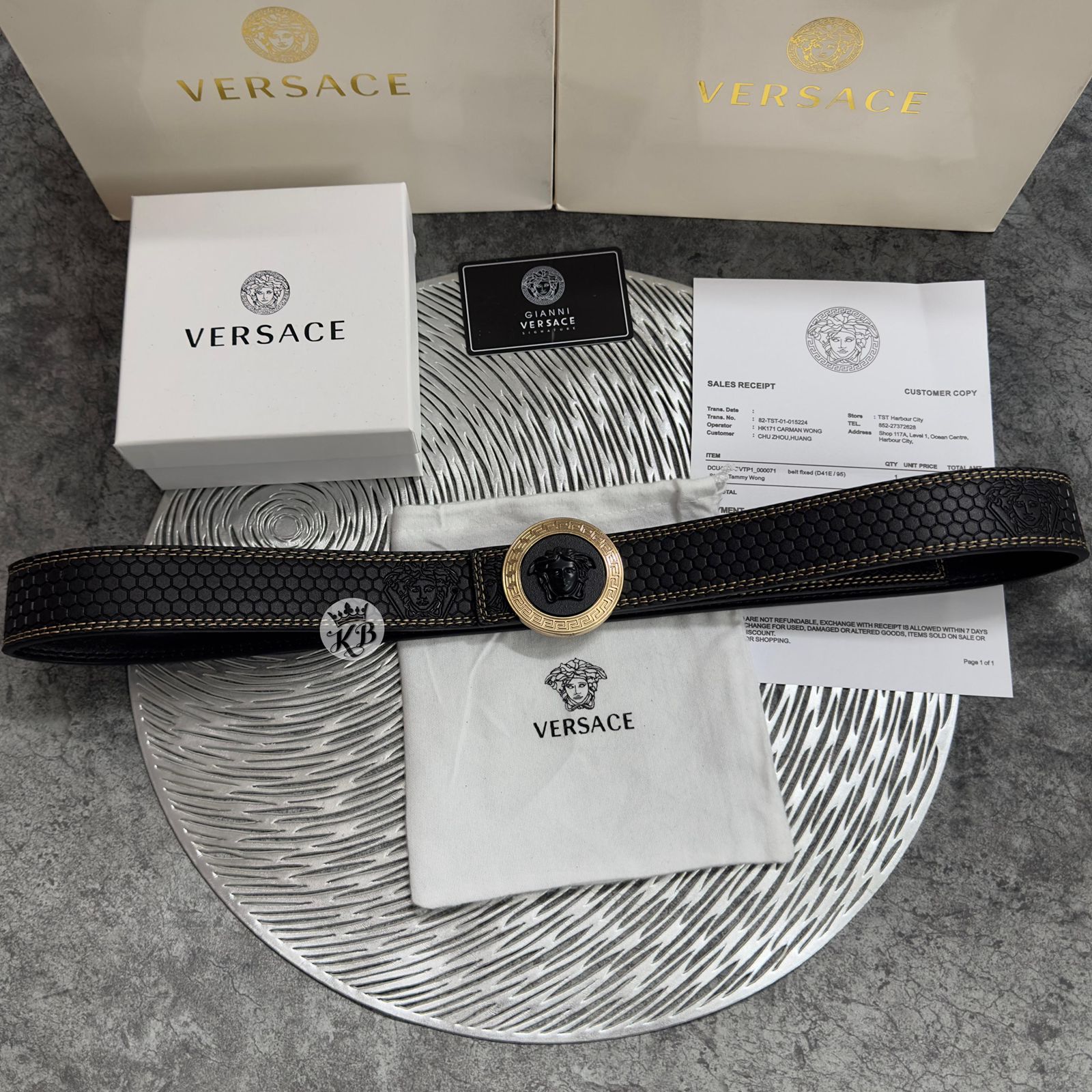 Medusa Hold black Buckle unisex belt