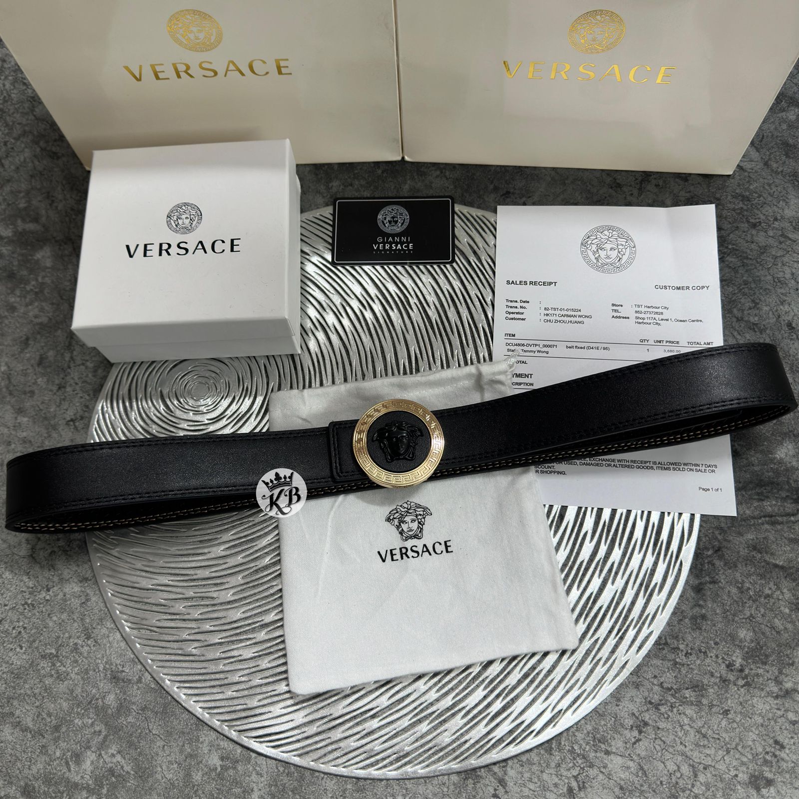 Medusa Hold black Buckle unisex belt