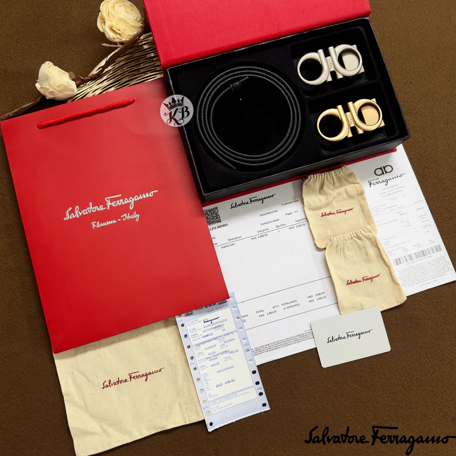 Luxury Ferragamo unisex reversible belt