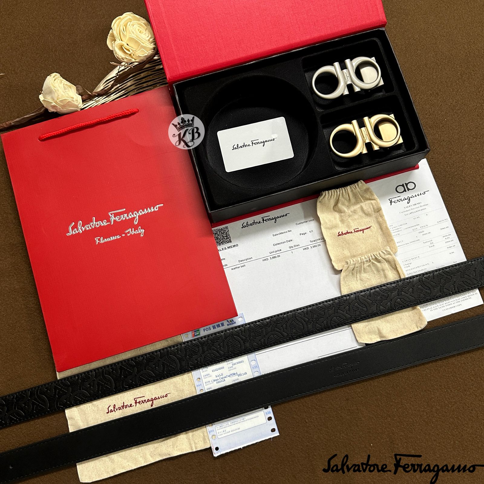 Luxury Ferragamo unisex reversible belt