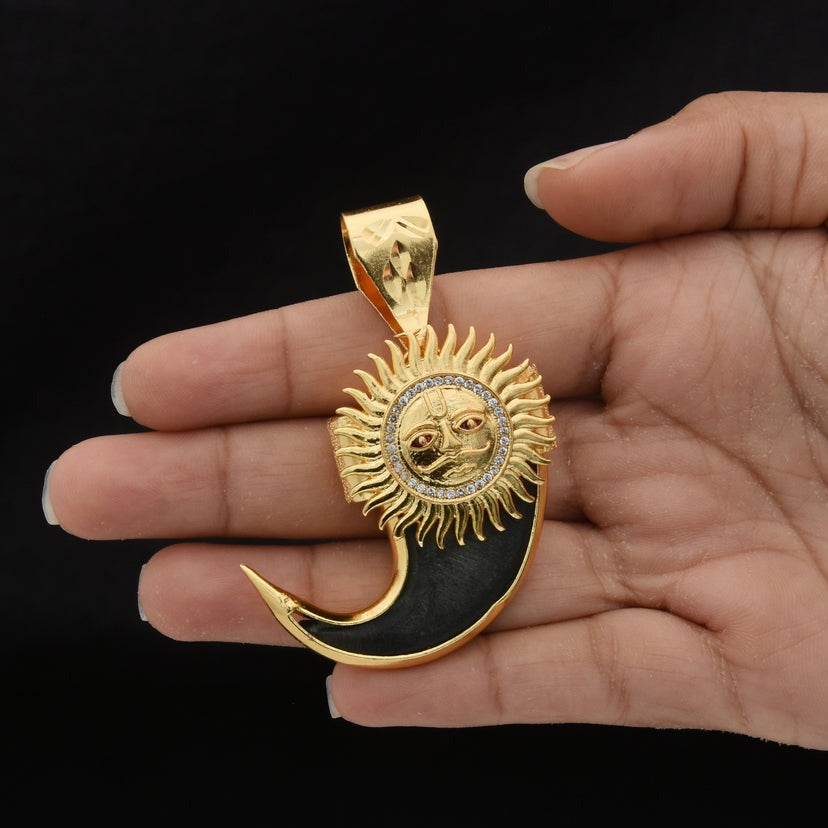 Sun Gorgeous Design Gold Plated Artificial Lion Nail Pendant for Men - Style B597 - AmazingBaba