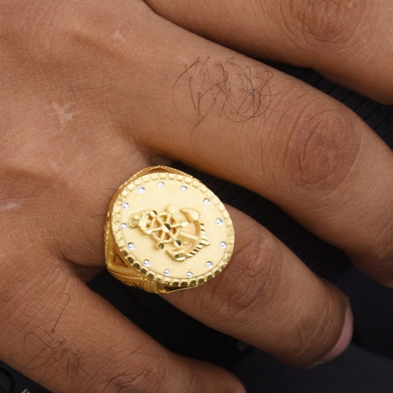 1 Gram Gold Plated Charming Design Premium-Grade Quality Ring for Men - Style B423 - AmazingBaba