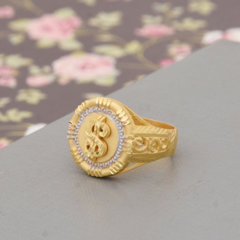 1 Gram Gold Plated Dollar Cool Design Superior Quality Ring for Men - Style B436 - AmazingBaba