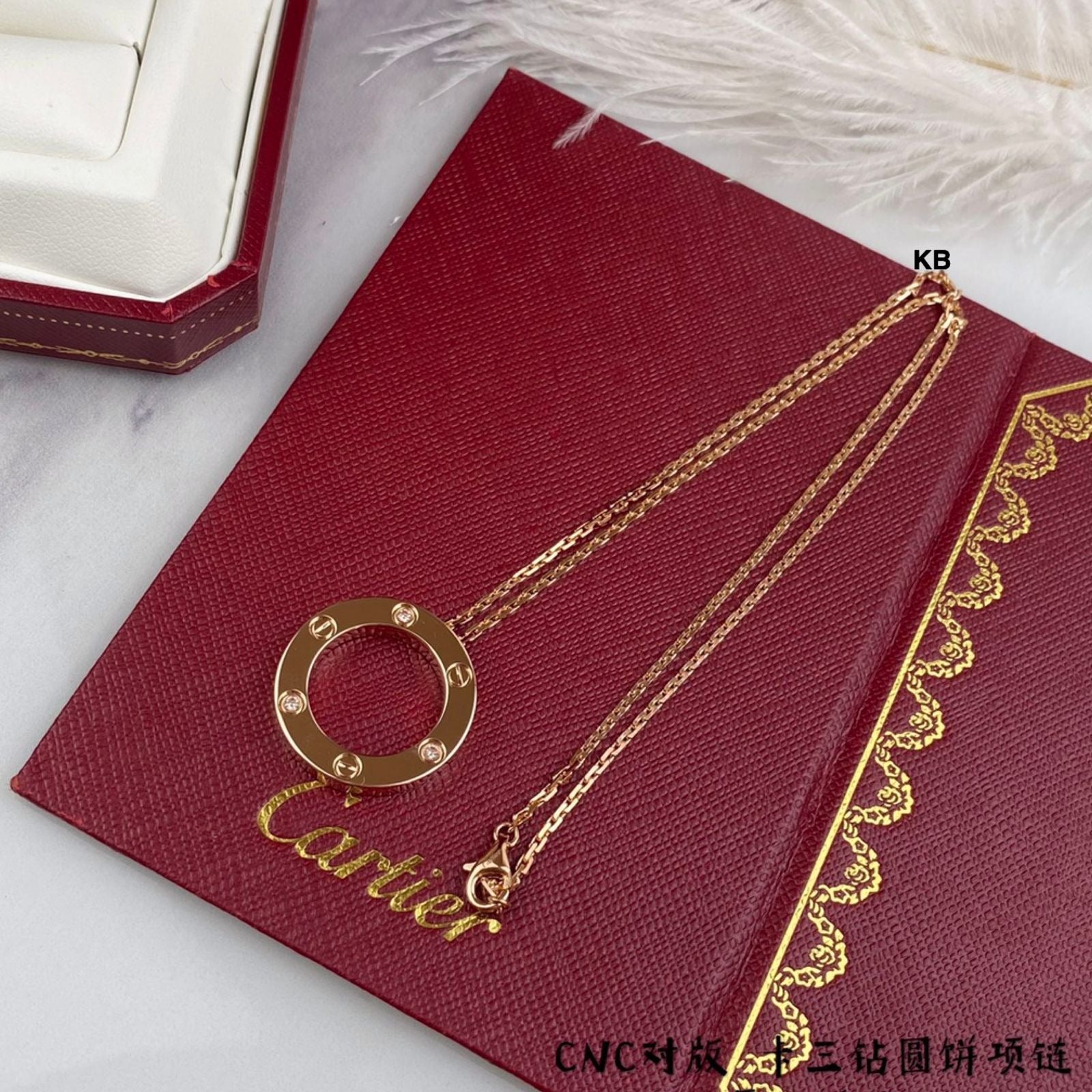 LOVE NECKLACE WITH 3 DIAMONDS - AmazingBaba