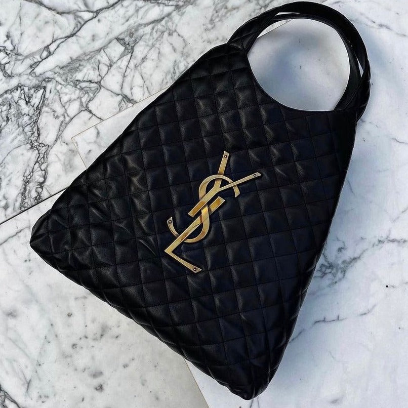 Laurent Quilted Lambskin Shopping Bag - AmazingBaba