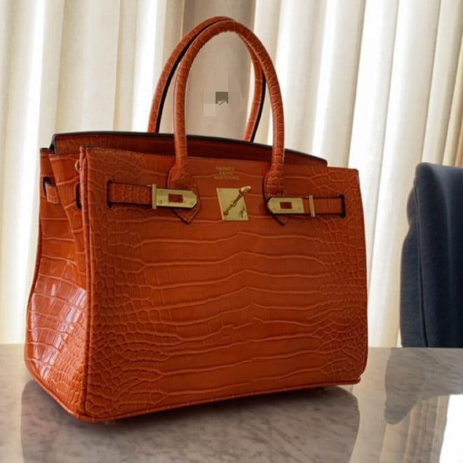 Amazing Birkin Croco Leather Tote Bag - AmazingBaba