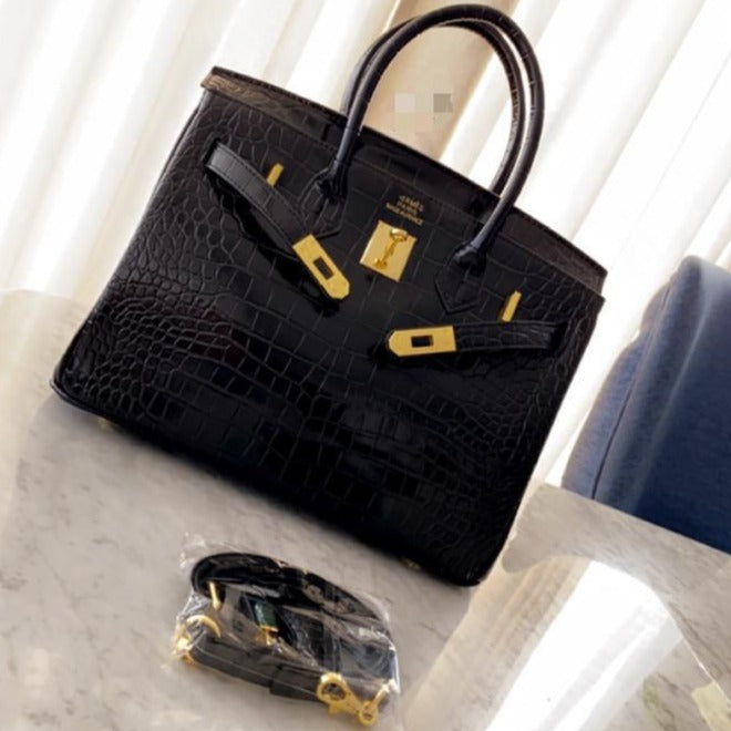 Amazing Birkin Croco Leather Tote Bag - AmazingBaba