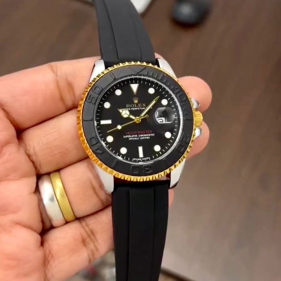 Luxury rlx Blcak Gold Men's Watch