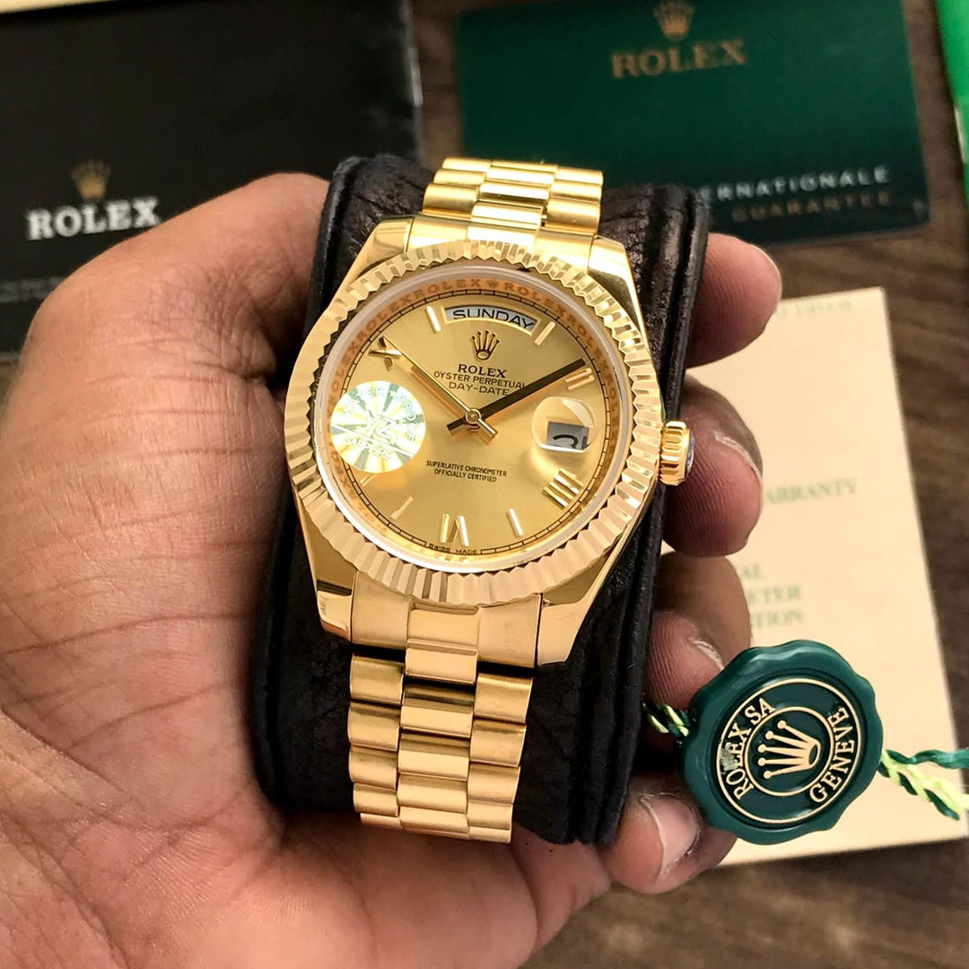 Luxury rlx DayDate Gold edition watch