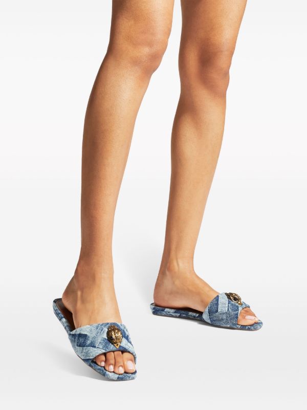 Square toe crystal flats