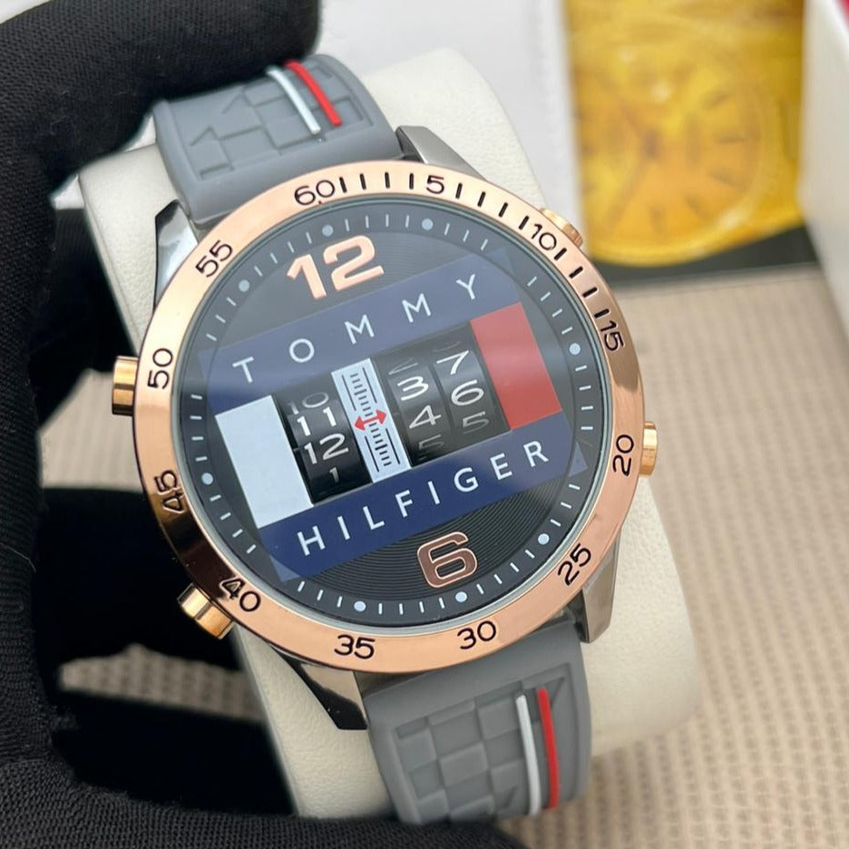 Tommy Drum roller watch full  Rose silver watch - AmazingBaba
