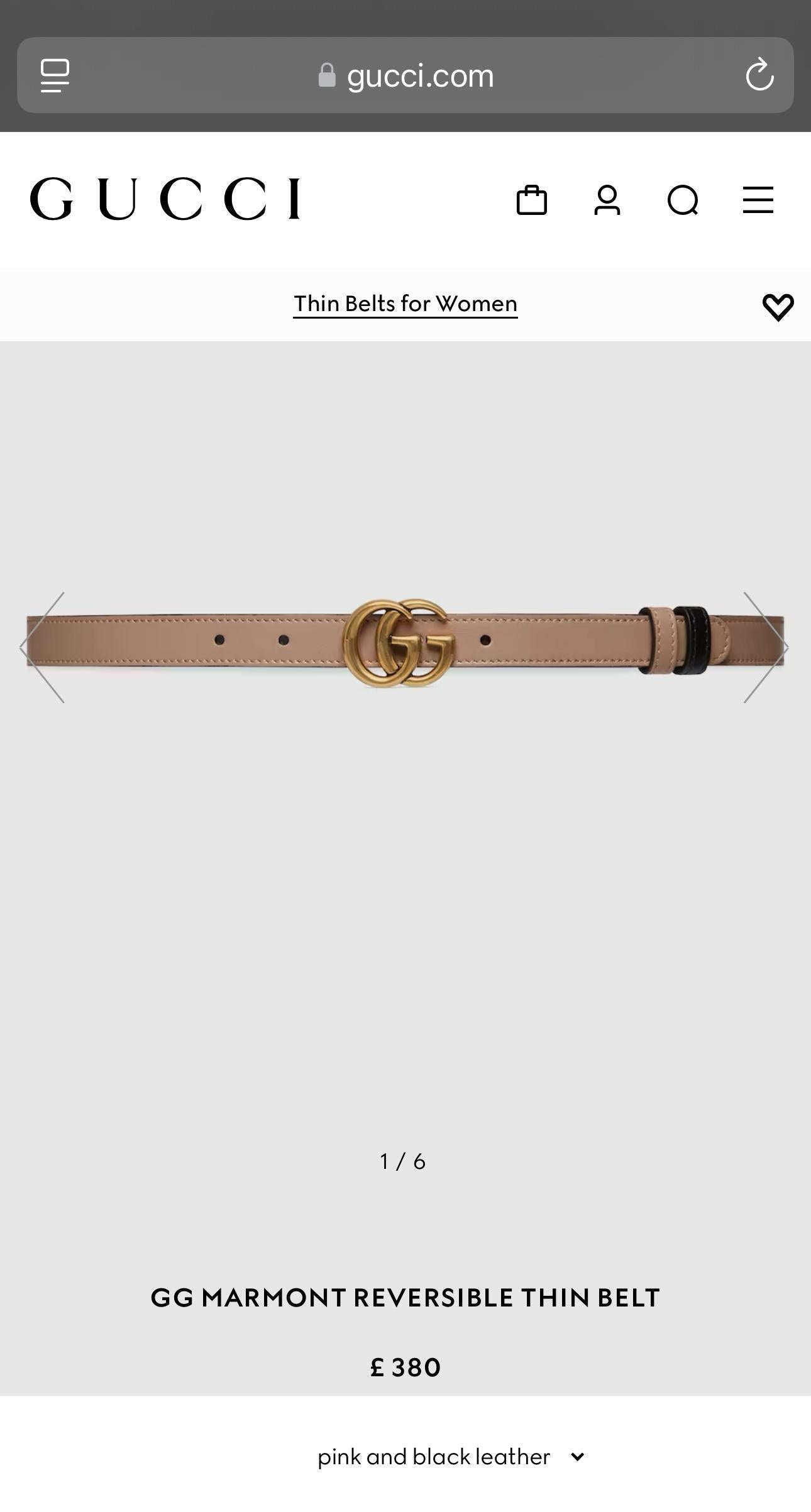 Gg Marmont reversible belt