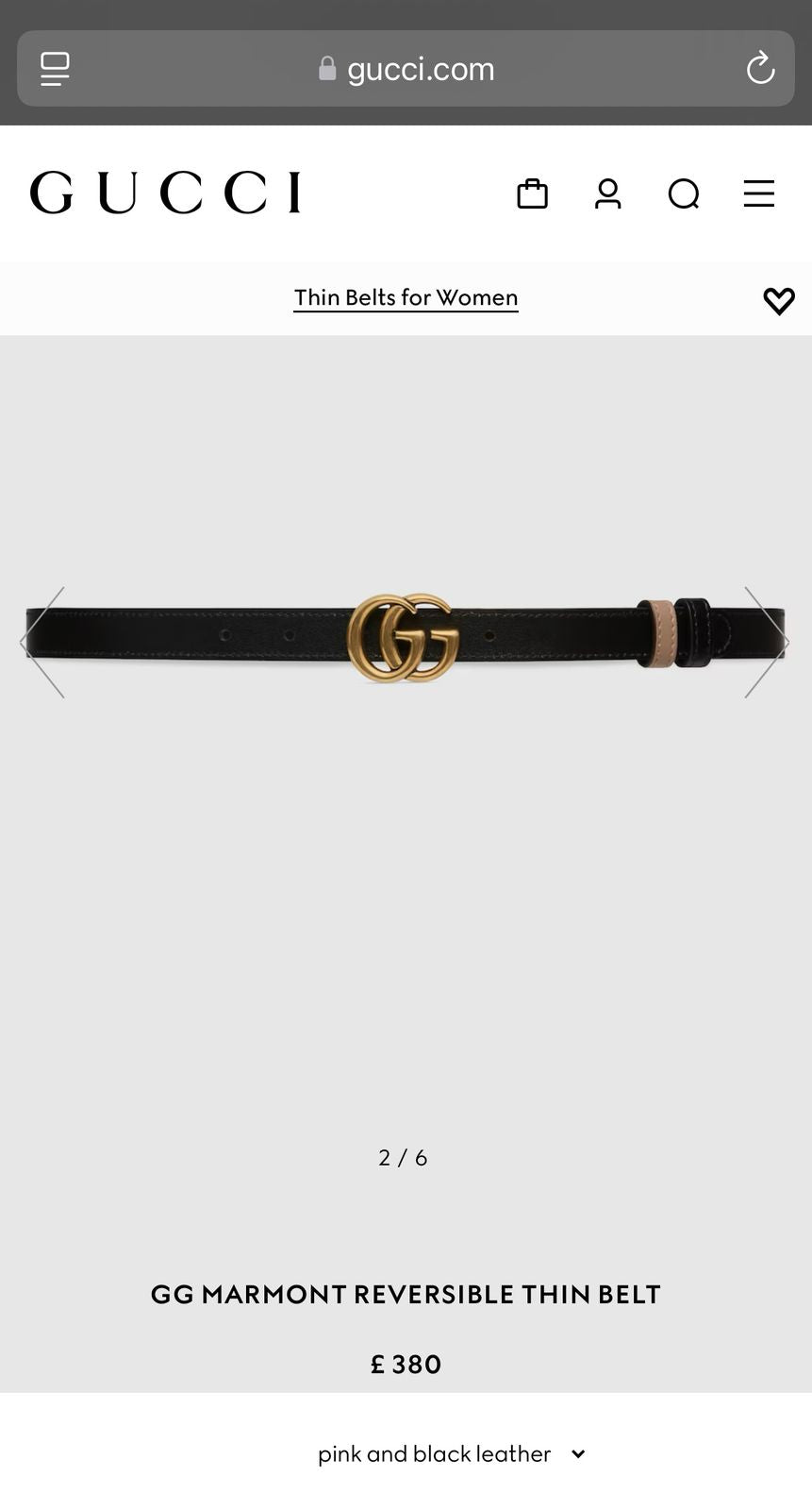 Gg Marmont reversible belt