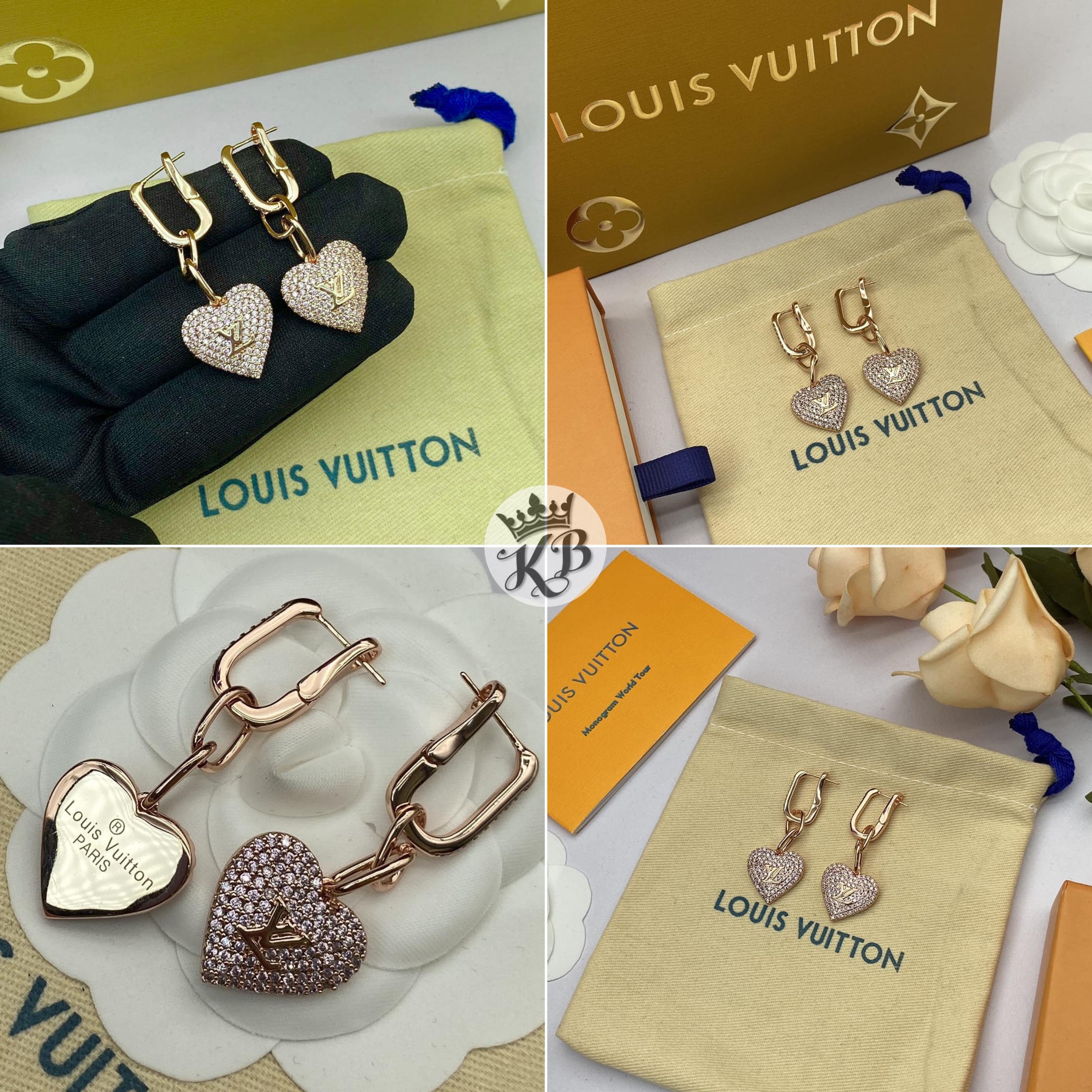Lv premium heart shape earrings - AmazingBaba