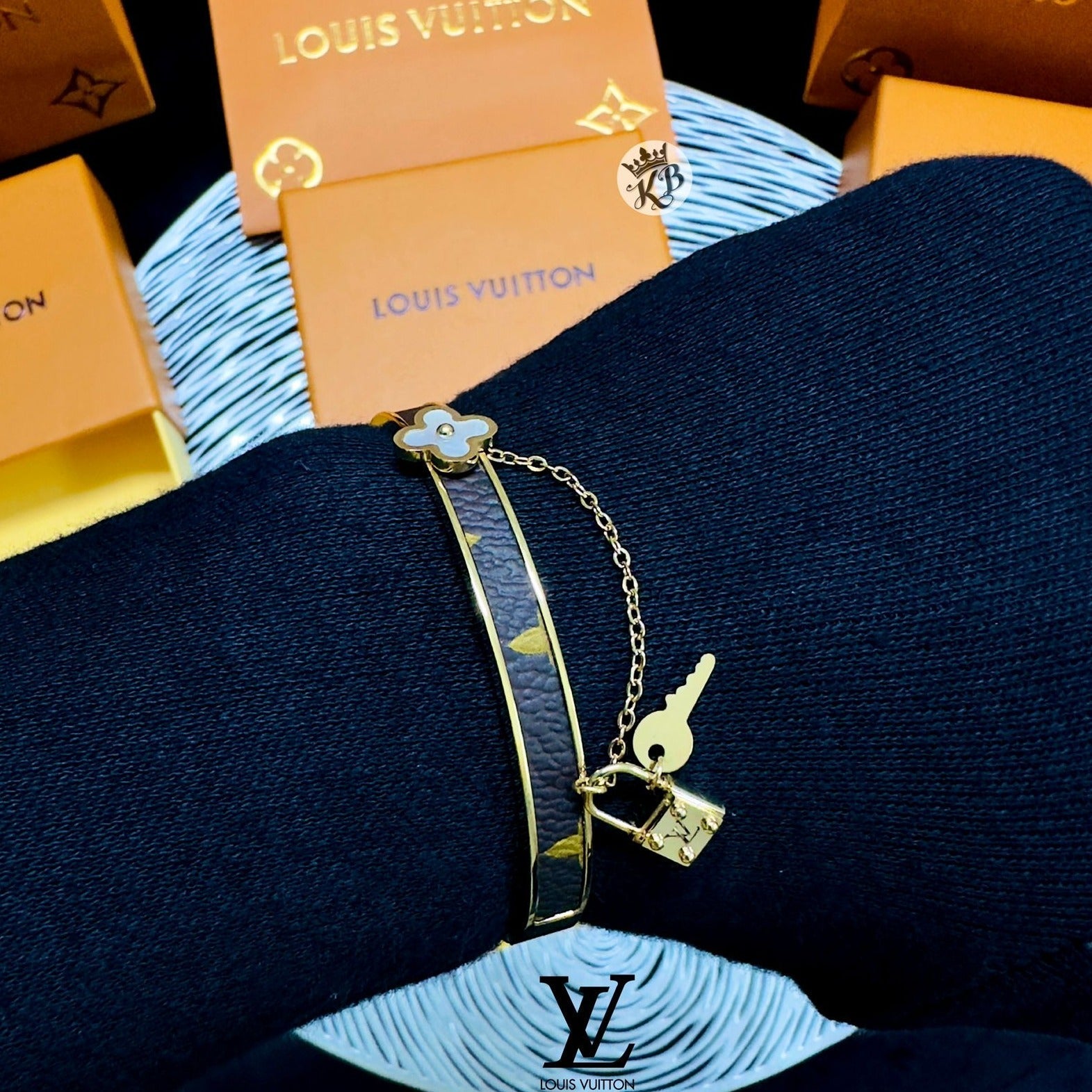 Amazing lv premium initial bracelet