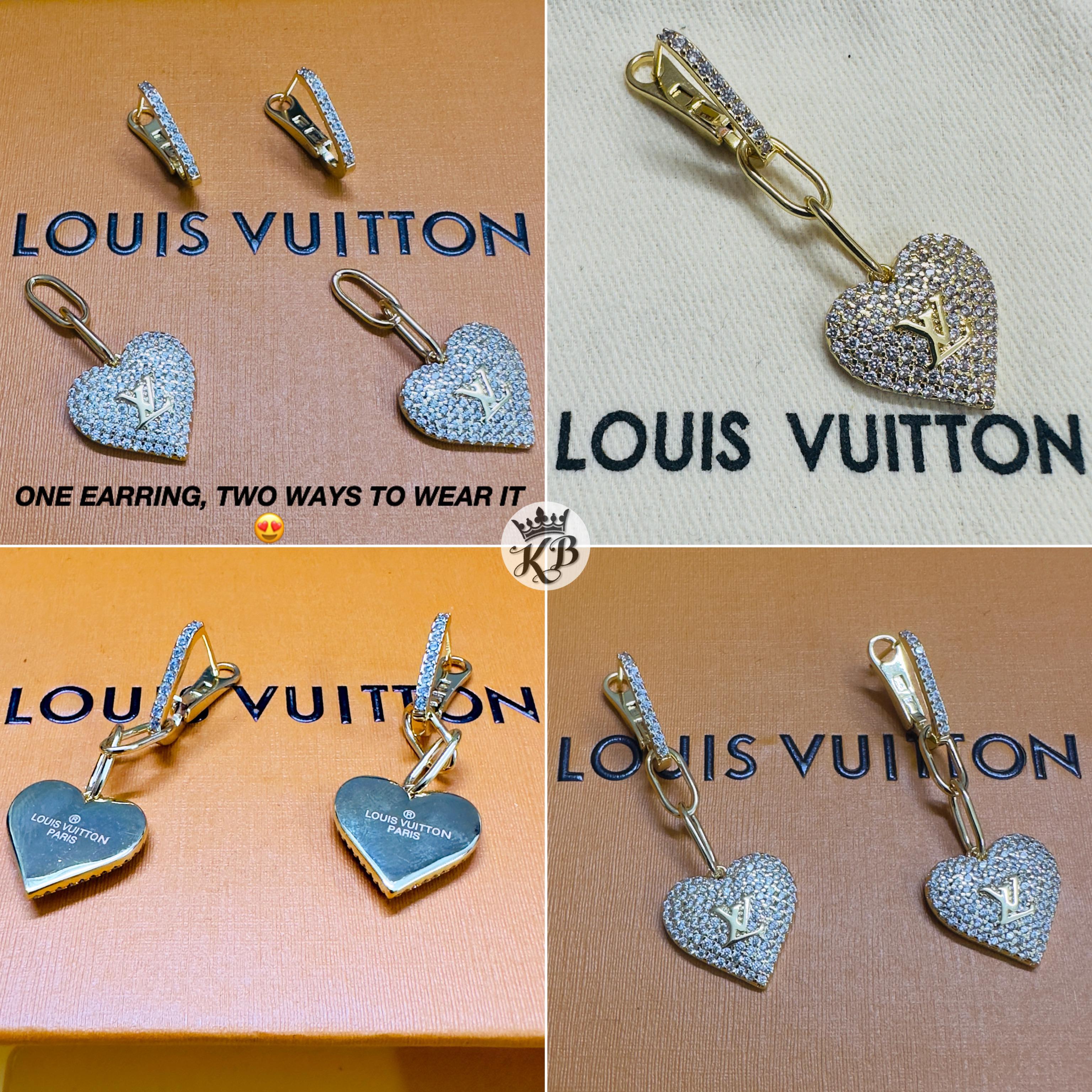 Lv premium heart shape earrings - AmazingBaba