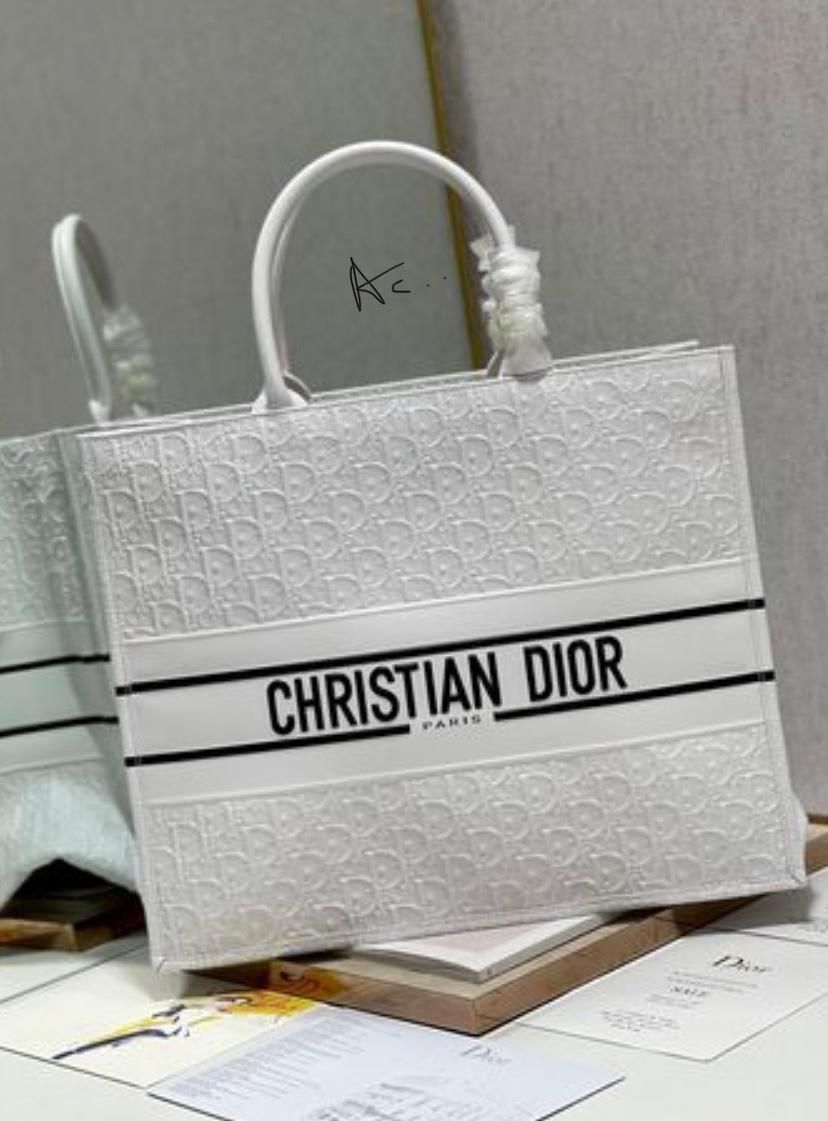 Cd leather book tote bag