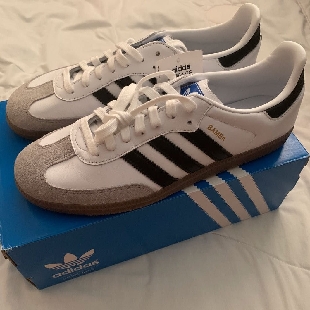 Ad samba black white shoes - AmazingBaba