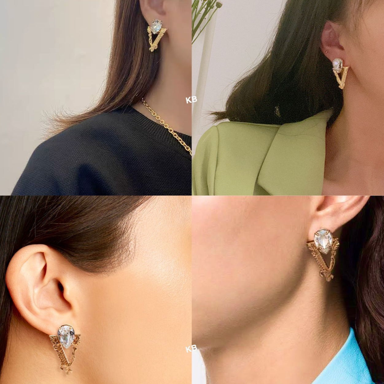 Vsache virtues crystal stud earrings