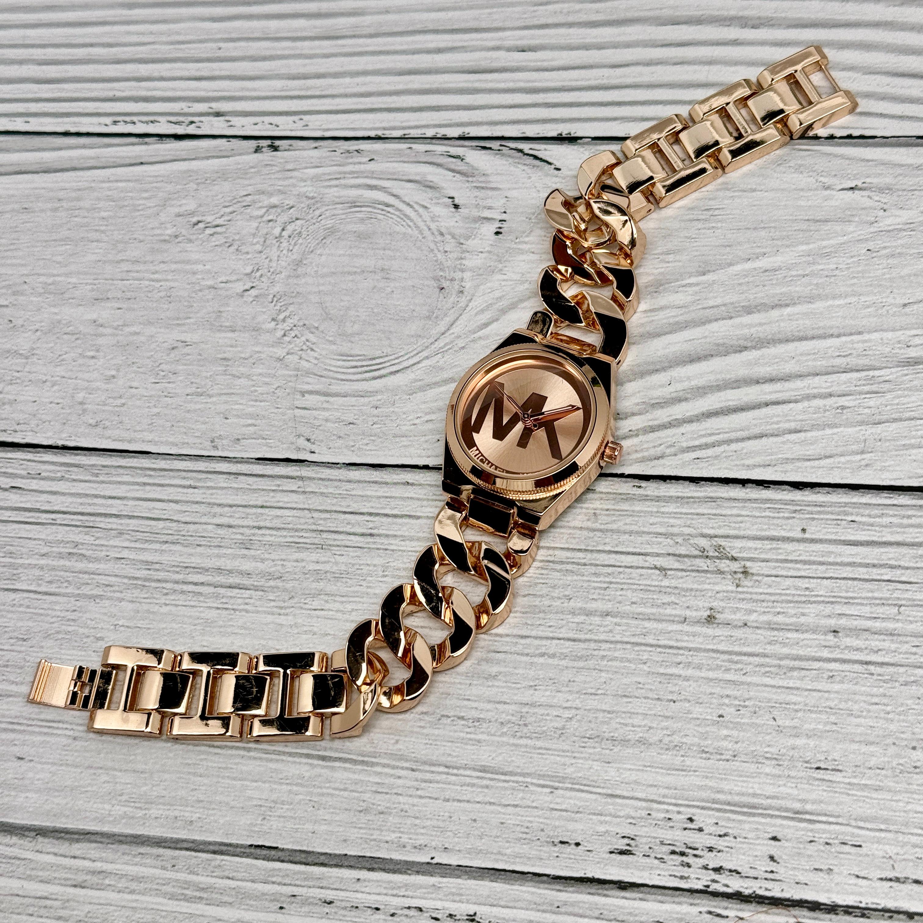 Mk Heavy Quality Rose Metal Strap watch - AmazingBaba