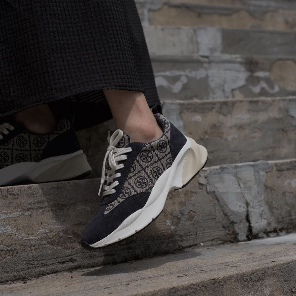 T Burch Monogram Trainer Shoes - AmazingBaba