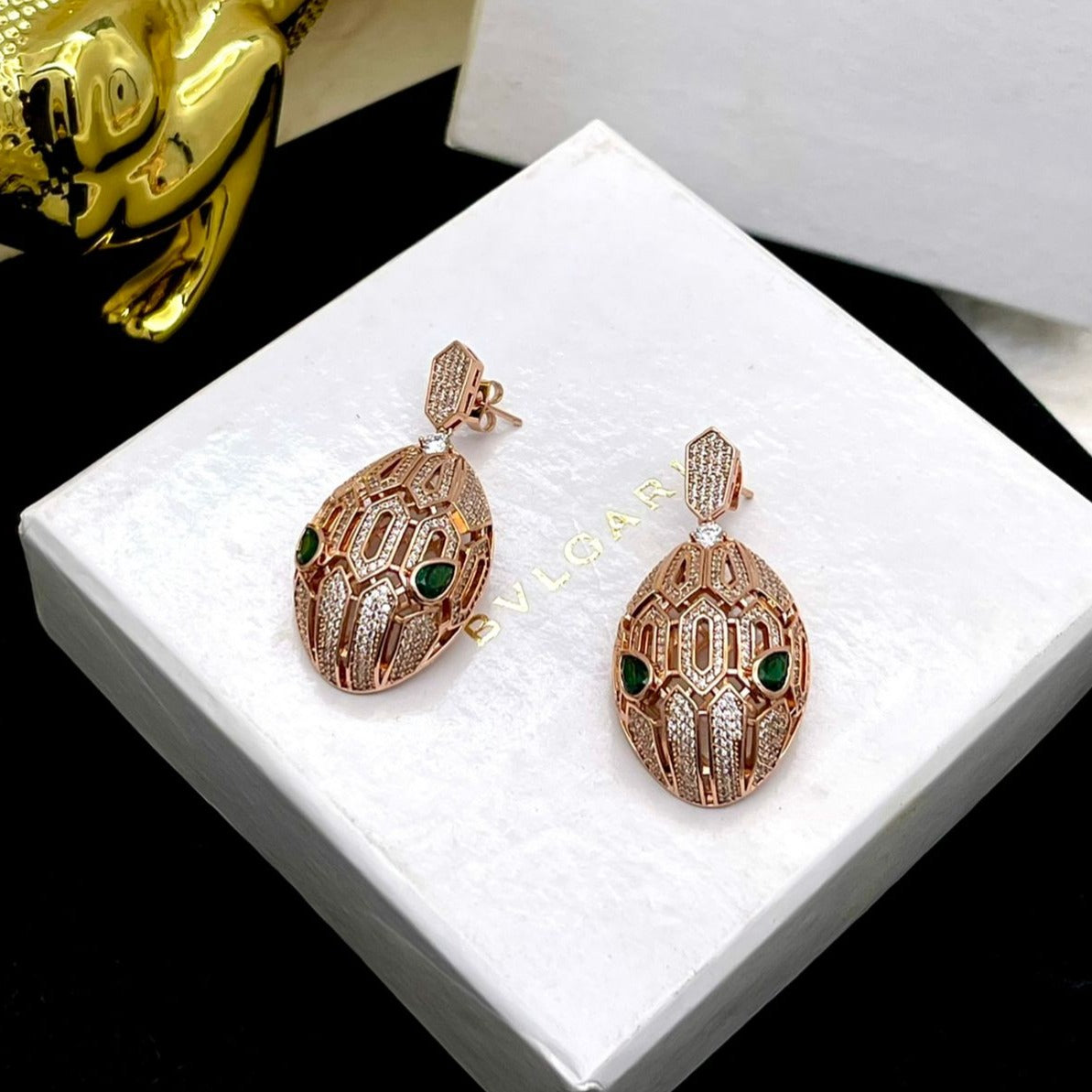 Amazing premium snake face earrings